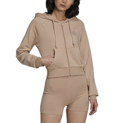 Women's - adidas Cropped Track Top - Beige/Beige