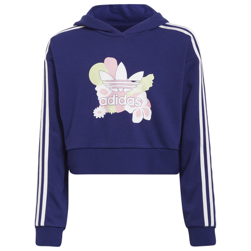 

adidas Originals adidas Originals Cropped Hoodie - Girls' Grade School Purple/Multi Size XL