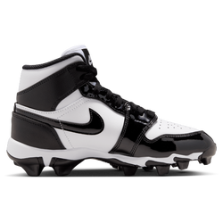 Boys' Grade School - Jordan AJ 1 Mid Cleats - White/Black