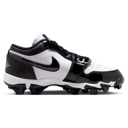 Boys' Grade School - Jordan AJ 1 Low Cleats - White/Black/Black