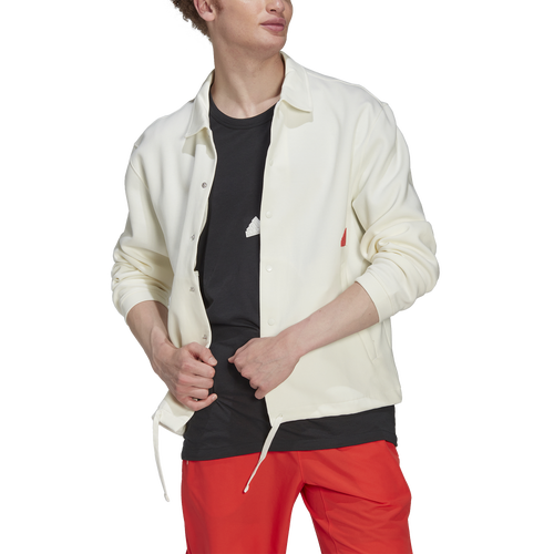

adidas Mens adidas Coachs Jacket - Mens White/White Size S