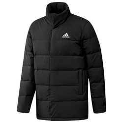 Men's - adidas Helionic Hooded Down Jacket - Black/Black