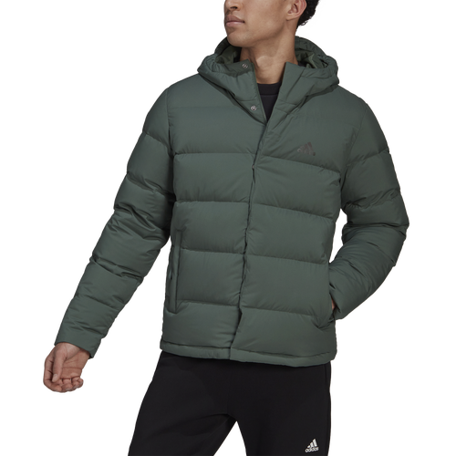 

adidas Mens adidas Helionic Hooded Down Jacket - Mens Green Oxide Size L