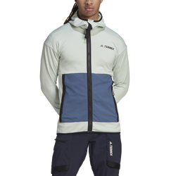 Men's - adidas Tech Fleece Hooded Jacket - Green/Wonder Steel