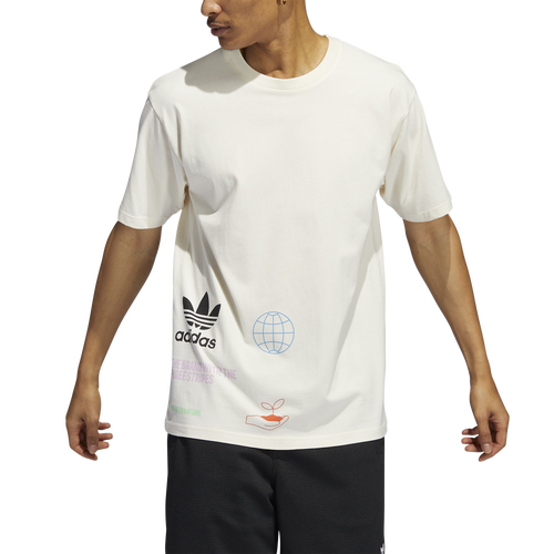 

adidas Originals adidas Originals Natural Logo T-Shirt - Mens White Size S