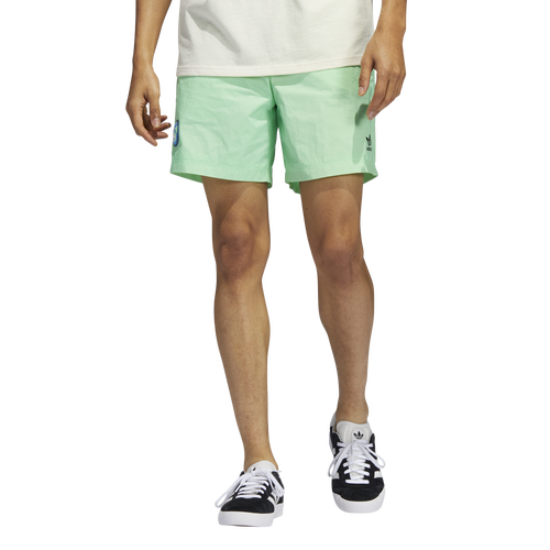 Shop Adidas Originals Mens  Happy Earth Shorts In Lime