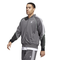 Men's - adidas Originals Tricot Superstar Track Jacket - Grey/White