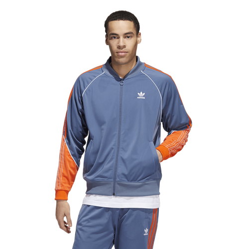 

adidas Originals Mens adidas Originals Tricot Superstar Track Jacket - Mens Blue/Orange Size XXL