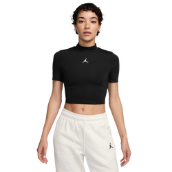 Women's - Jordan Solid Knit S/S Top - Black/White
