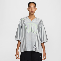 Women's - Nike NSW Street S/S GFX Jersey Top - Light Smoke Grey/Barely Volt