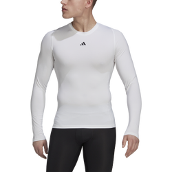 Men's - adidas Techfit Long Sleeve T-Shirt - White