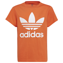 Boys' Grade School - adidas Trefoil T-Shirt - Orange/White