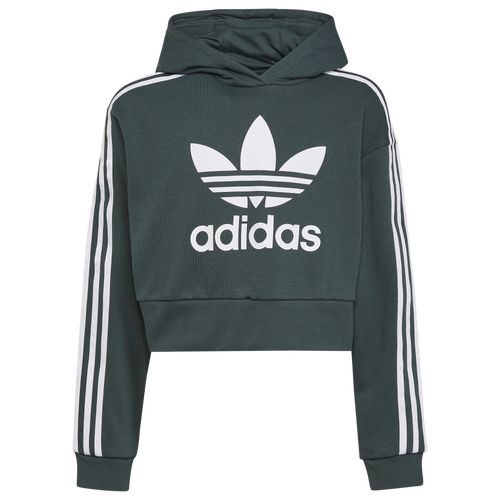 

adidas Originals adidas Originals Adicolor Cropped Hoodie - Girls' Grade School Mineral Green Size XS