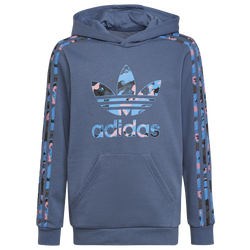 Boys' Grade School - adidas Camo AOP Pullover Hoodie - Gray/White