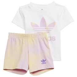 Girls' Toddler - adidas Originals T-Shirt Set - White/Purple