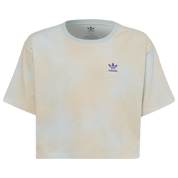 Girls' Grade School - adidas Crop T-Shirt - Blue/Yellow