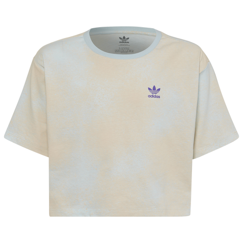 

adidas Originals adidas Originals Crop T-Shirt - Girls' Grade School Blue/Yellow Size S