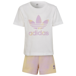 Girls' Preschool - adidas Originals T-Shirt and Shorts Set - White/Purple