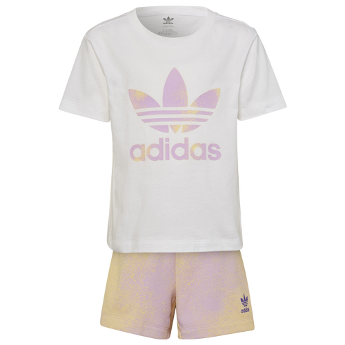 

adidas Originals Girls adidas Originals T-Shirt and Shorts Set - Girls' Preschool White/Purple Size 6