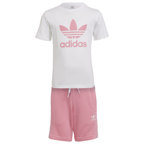 Adidas Originals Kids' Boys  T-shirt And Shorts Set In White/pink