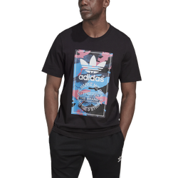 Men's - adidas Camo Tongue T-Shirt - Black/Pink/Blue