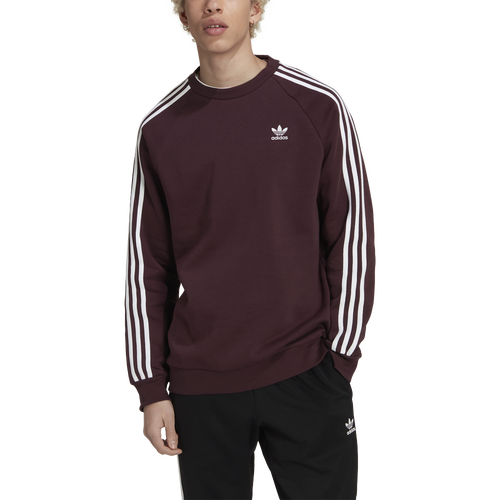 

adidas Originals Mens adidas Originals 3-Stripes Crew - Mens Shadow Maroon Size M