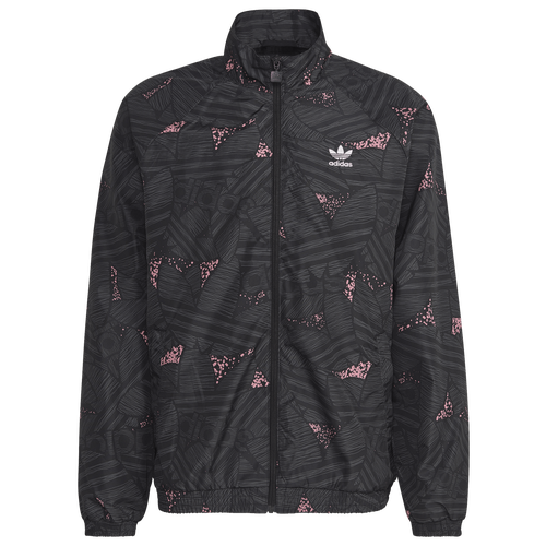 

adidas Mens adidas Trefoil AOP Track Jacket - Mens Black/Pink Size M
