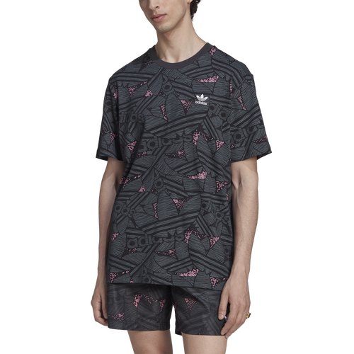 Adidas Originals Trefoil Aop T Shirt In Blackpink Modesens