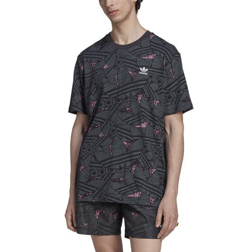 Adidas Originals Trefoil Aop T-shirt In Black/pink | ModeSens