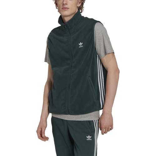 

adidas Originals Mens adidas Originals Adicolor 3 Stripe Teddy Fleece Vest - Mens Mineral Green Size L