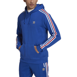 Men's - adidas 3 Stripe Lifestyle Hoodie - Royal/Gold Metallic/White