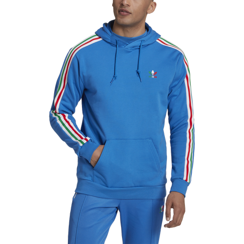 

adidas Originals Mens adidas Originals 3-Stripes Hoodie - Mens Blue/Green/Red Size M