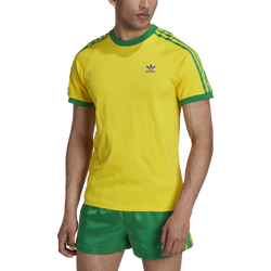 Men's - adidas Originals 3-Stripes T-Shirt - Yellow/Green
