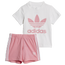 adidas Short & T-Shirt Set - Boys' Toddler White/Pink