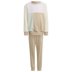 Boys' Preschool - adidas Originals Colorblock Crew Set - Linen Green/Wonder White/Magic Beige