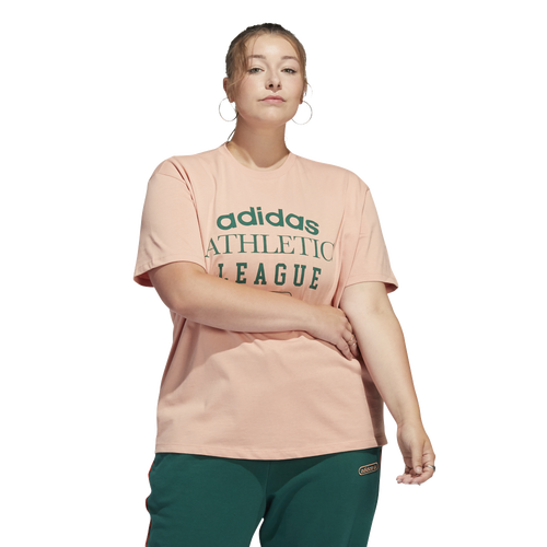 

adidas Originals adidas Originals Plus Size Vintage Sport Boyfriend T-Shirt - Womens Tan/Green