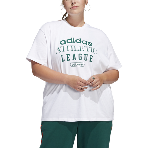 

adidas Originals adidas Originals Plus Size Vintage Sport Boyfriend T-Shirt - Womens White/Green