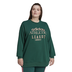Women's - adidas Plus Size Collegiate Crew T-Shirt - Green/Green