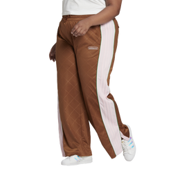 Women's - Plus Size - adidas Originals Adicolor Firebird Track Pants - Brown/Pink