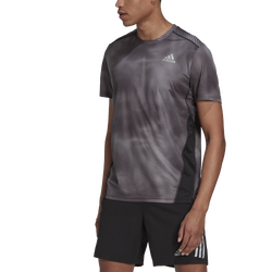 Men's - adidas Own The Run Color Block T-Shirt - Grey/Grey