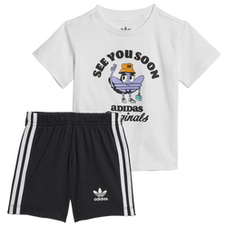 Boys' Toddler - adidas Treffy T-Shirt and Shorts Set - White/Black