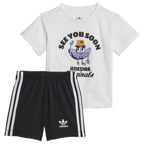 

adidas Originals Boys adidas Originals Treffy T-Shirt and Shorts Set - Boys' Toddler White/Black Size 4T