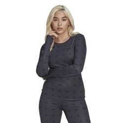 Women's - adidas Originals Slim Allover Print Long Sleeve T-Shirt - Black