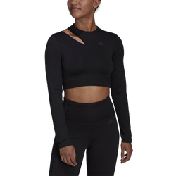 Women's - adidas Hyperglm Longsleeve Top - Black/Black