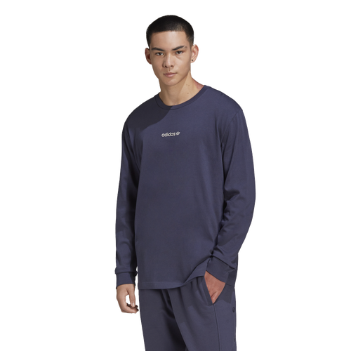 

adidas Originals Mens adidas Originals Smiley Wook Vibe Long Sleeve T-Shirt - Mens Navy/Tan Size S