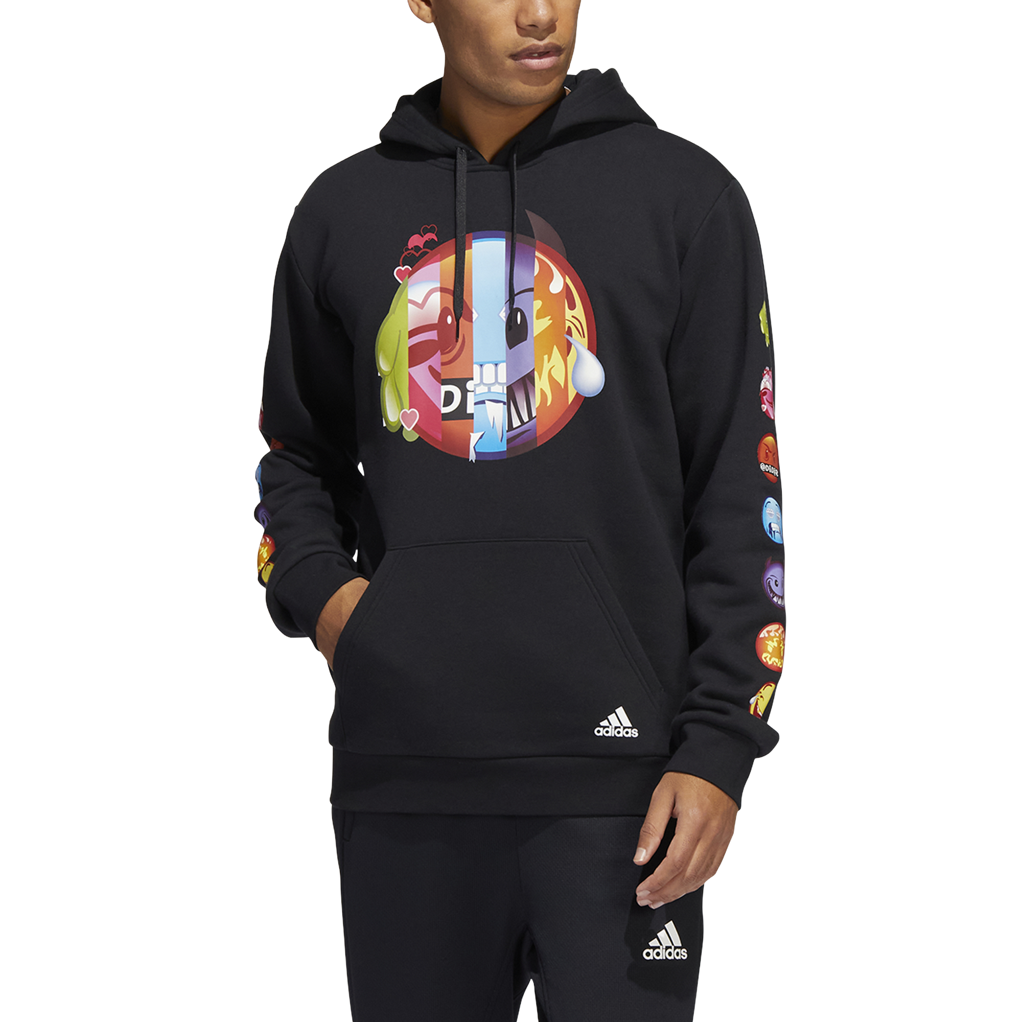 Adidas Men's MultiColor Big Mood Black Hoodie XXL munimoro.gob.pe