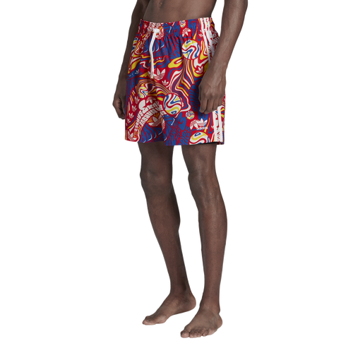 

adidas Originals Mens adidas Originals Escapism AOP Swim Shorts - Mens Royal Blue/Yellow/Red Size L