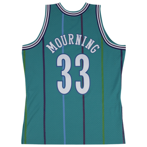 

Mitchell & Ness Mens Alonzo Mourning Mitchell & Ness Hornets Swingman Jersey - Mens Teal/Purple Size XXL