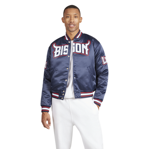 

Campus Remix Mens Campus Remix Howard University Satin Jacket - Mens Navy/Red Size M