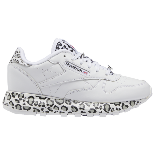 

Reebok Girls Reebok Classic Leather SP - Girls' Grade School Running Shoes White/Black/Grey Size 7.0